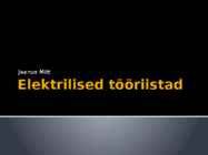 Elektrilised tööriistad