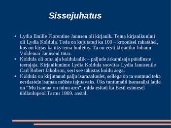 Lydia Koidula presentatsioon #2