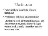 Mis on uurimustöö #2