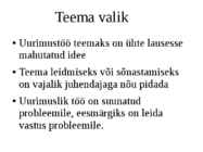 Mis on uurimustöö #6