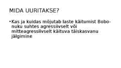 Bobo nuku eksperiment #3