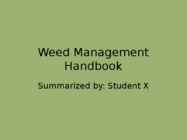 Weed Management Handbook
