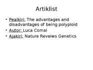 Geneetika esitlus - Polüploidsus taimedes #2