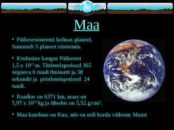 Päikesesüsteem planeetide admed ja mõõtmed #5