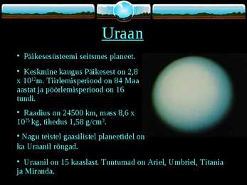Päikesesüsteem planeetide admed ja mõõtmed #9