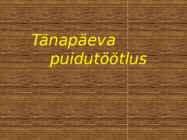 Tänapäeva puidutöötlus