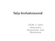 Sülje biofunktsioonid