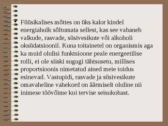 Inimene kui soojusmasin #5