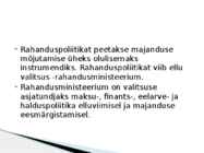 Rahanduspoliitika #2