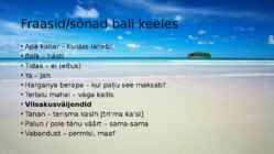 Bali keel #9