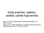 Enda avamine-usaldus-suhted-suhete kujunemine