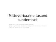 Mitteverbaalne tasand suhtlemisel