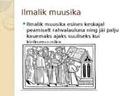 Ilmalik muusika-rüütlipoeesia ja rüütlilaulikud #2