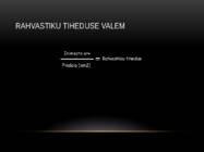 Rahvastiku paiknemine ja asustus #2