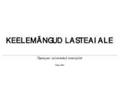 KEELEMÄNGUD LASTEAIALE