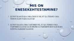 ENESEKEHTESTAMINE #2