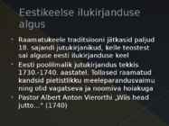 Eestikeelne ilukirjandus 18-sajand #2