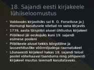 Eestikeelne ilukirjandus 18-sajand #11