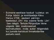 Eestikeelne ilukirjandus 18-sajand #3