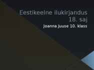 Eestikeelne ilukirjandus 18-sajand