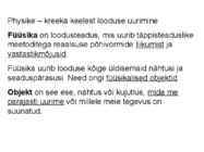 FÜÜSIKALISE LOODUSKÄSITLUSE ALUSED #11