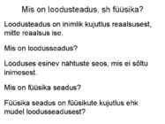 FÜÜSIKALISE LOODUSKÄSITLUSE ALUSED #8