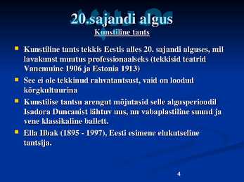 Tants Eestis läbi aegade #4
