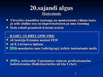 Tants Eestis läbi aegade #7