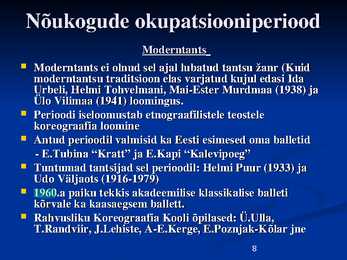 Tants Eestis läbi aegade #8