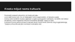 Rooma kultuur ja kirjandus #2