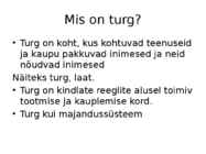 Turumajandus #2