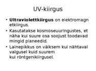 Kiirguste kasutamine kosmoseuuringutes #3