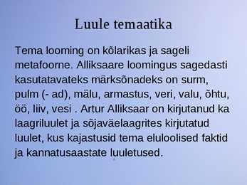 Artur Alliksaare elulugu ja luule #7