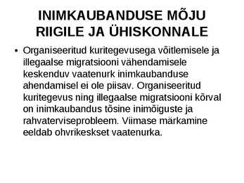 Inimkaubanduse ennetamine #14