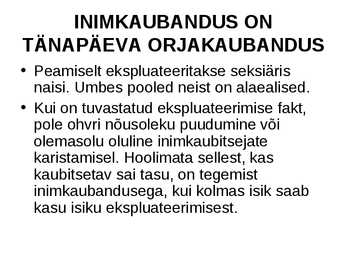 Inimkaubanduse ennetamine #3