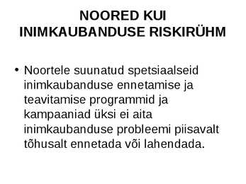 Inimkaubanduse ennetamine #26