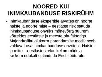 Inimkaubanduse ennetamine #28