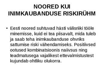 Inimkaubanduse ennetamine #29