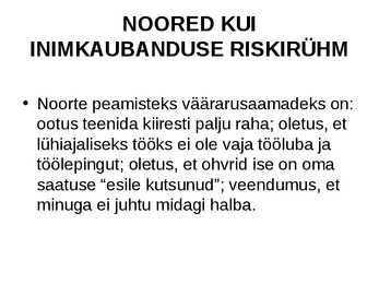 Inimkaubanduse ennetamine #30