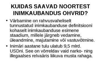 Inimkaubanduse ennetamine #31