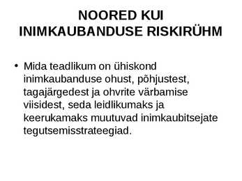 Inimkaubanduse ennetamine #33