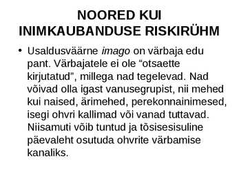Inimkaubanduse ennetamine #34