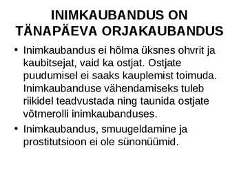 Inimkaubanduse ennetamine #5