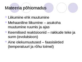 Füüsikaline maailmapilt #8