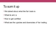 The economics of fare trade #9