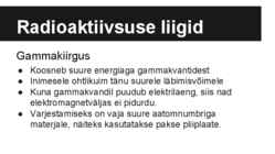 Radioaktiivne kiirgus ja selle kasutamise võimalused #5