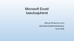 Exceli kasutusjuhend