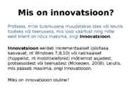 Ettevõtluse ja turunduse alused-Loovus ja innovatsioon #9