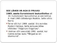 POP-muusika ja Eurovisioon Rootsis #8