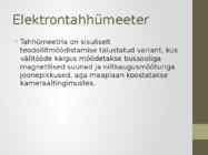 Elektrontahhümeetrite areng #3